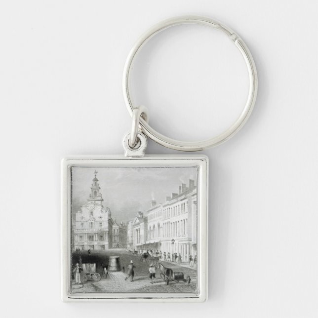 State Street, Boston,engraved by S.Lacey Key Ring (Front)