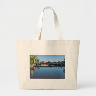 state street bridge crossing milwaukee river large tote bag