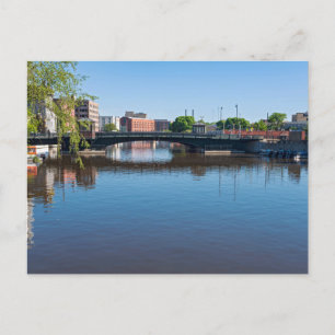 state street bridge crossing milwaukee river postcard