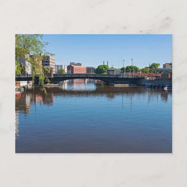 state street bridge crossing milwaukee river postcard (Front)