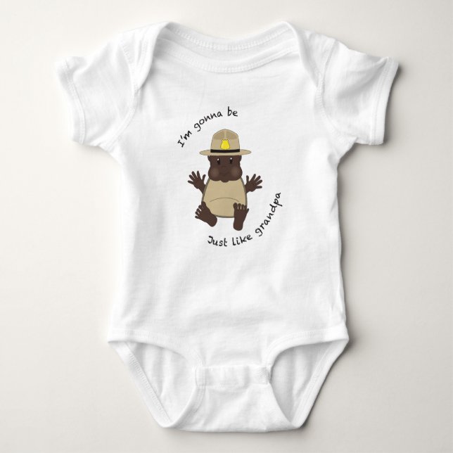 State trooper grandpa baby bodysuit (Front)