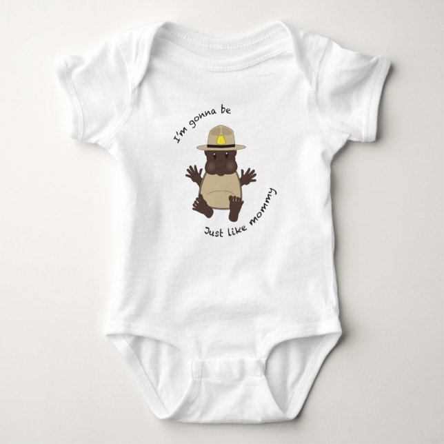 State trooper mummy baby bodysuit (Front)
