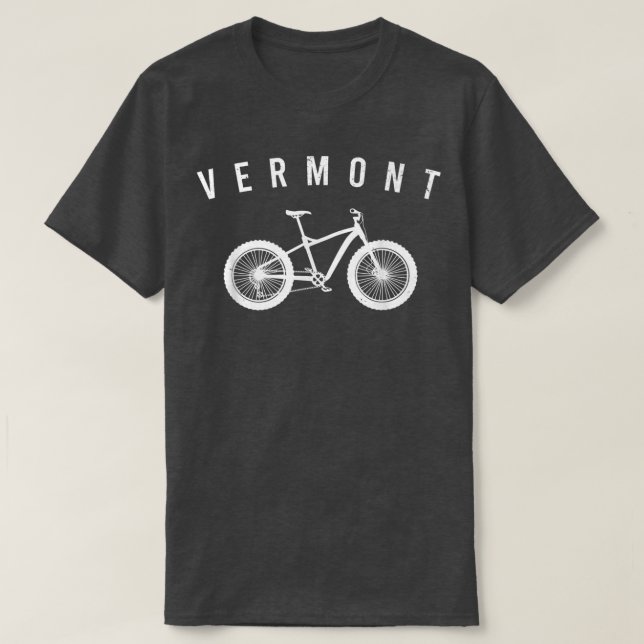 State Vermont Map Fatbike Fat Bike Tire Offroad Sn T-Shirt (Design Front)