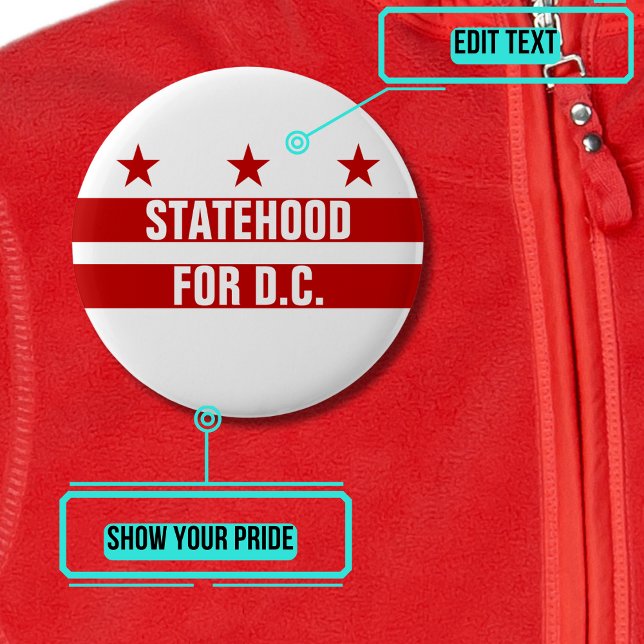 Statehood for Washington DC Button (Please enjoy our design and see the others in the collection.)
