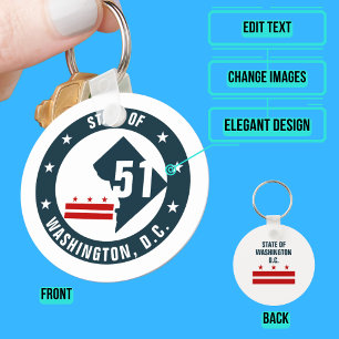 Statehood for Washington DC Logo Key Ring