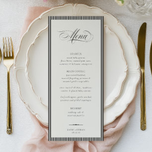 STATELY Calligraphy Stripes Wedding Menu