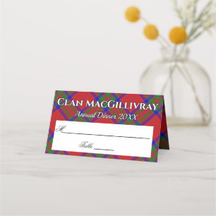 Stately Clan MacGillivray Tartan Motto Place Card
