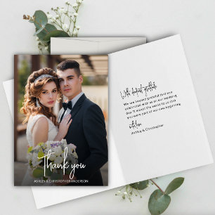 Stately Elegant Photo Wedding Thank You Card