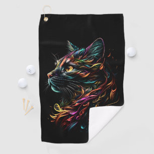 Stately Feline Profile  Golf Towel