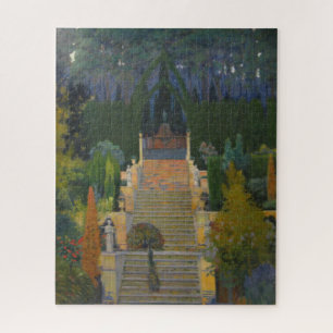 Stately Garden in Mallorca (by Santiago Rusiñol) Jigsaw Puzzle