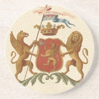 Stately Heraldic Badge with Griffin and Lion