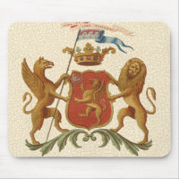 Stately Heraldic Badge with Griffin and Lion