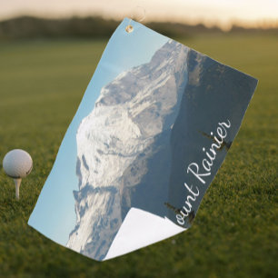 Stately Mount Rainier Landscape Golf Towel