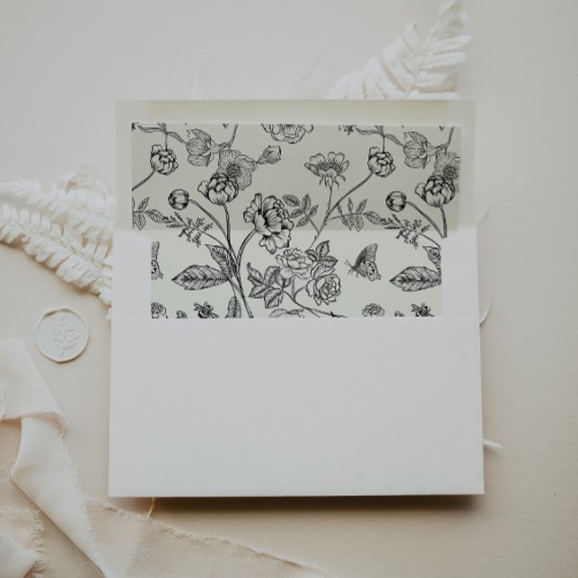 STATELY Vintage Floral Lined Wedding Invitation Envelope (Creator Uploaded)