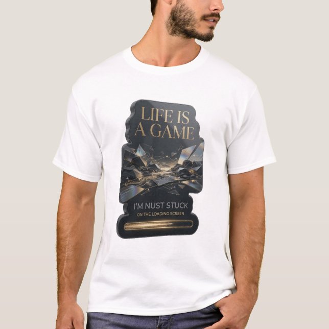 Statement Gold LIFE IS A GAME Graphic Tee (Front)