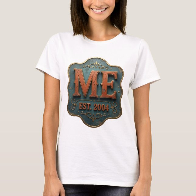 Statement Orange ME EST 2004 Print T-Shirt (Front)