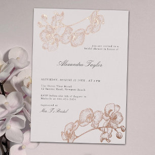 Statement Orchid Elegant Gold Floral Bridal Shower