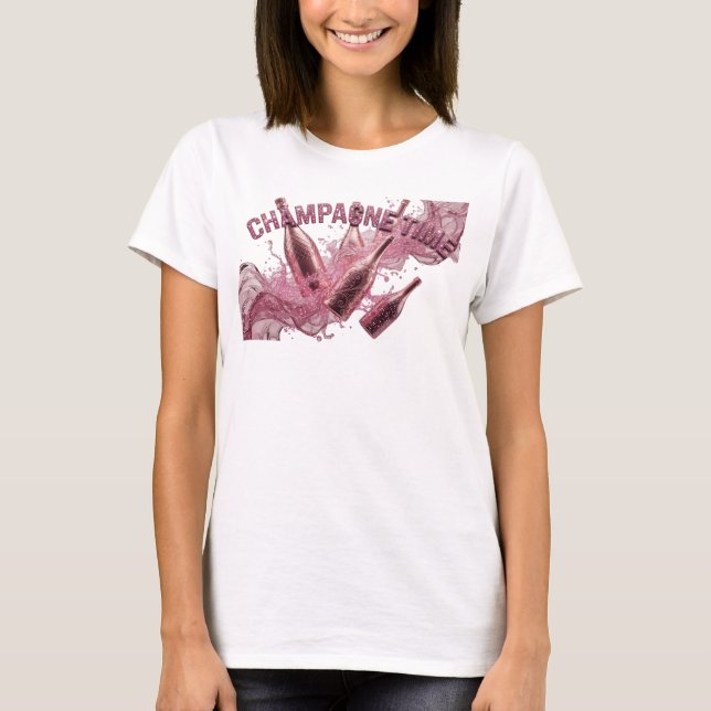 Statement Pink CHAMPAGNE TIME Graphic Tee (Front)