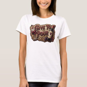 Statement Pink GIVE TO THE POUR Artistic Motif T-Shirt
