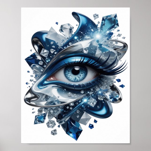 Statement Silver ABSTRACT ART Art Print (Front)