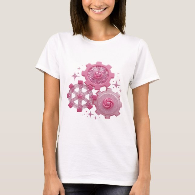 Statement Silver GEARS AND STARS Shirt Design (Front)
