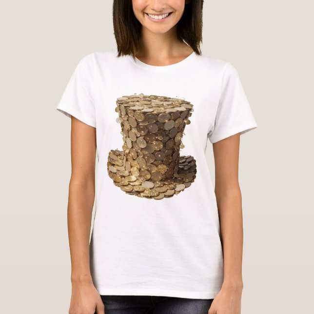 Statement Silver GOLDEN COINS HAT Modern Design T-Shirt (Front)