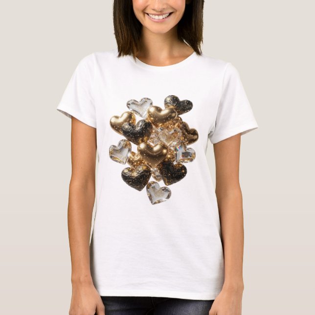 Statement Silver HEARTS OF GOLD AND GLASS T-Shirt (Front)