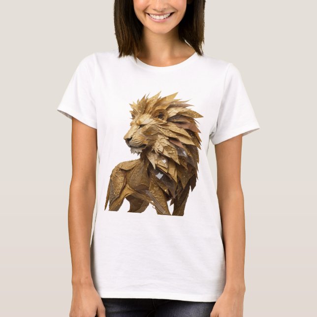 Statement Silver LION KING Text Design T-Shirt (Front)