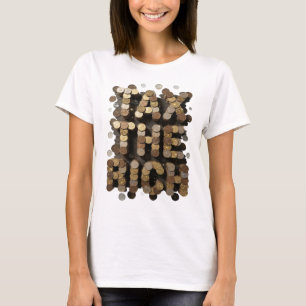 Statement Silver TAX THE RICH Graphic Design T-Shirt