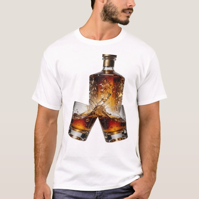 Statement Silver WHISKY Wearable Art T-Shirt (Front)