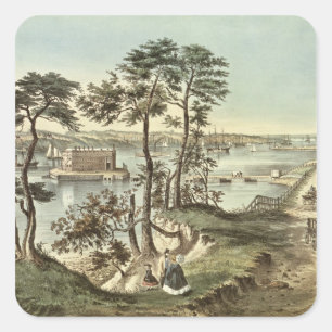Staten Island and the Narrows from Fort Hamilton Square Sticker
