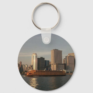 Staten Island Ferry & Twin Towers In Memoriam view Key Ring