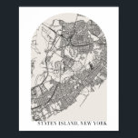 Staten Island New York Boho Arch Street Map Poster<br><div class="desc">Staten Island New York Boho Minimal Arch Street Map</div>