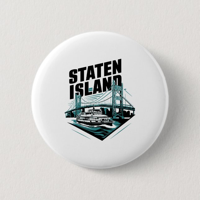 Staten Island New York Ferry  6 Cm Round Badge (Front)