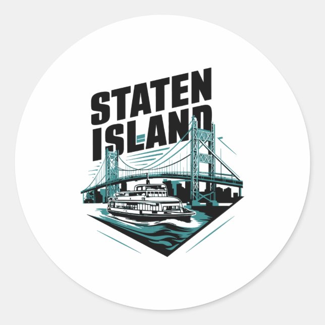 Staten Island New York Ferry  Classic Round Sticker (Front)