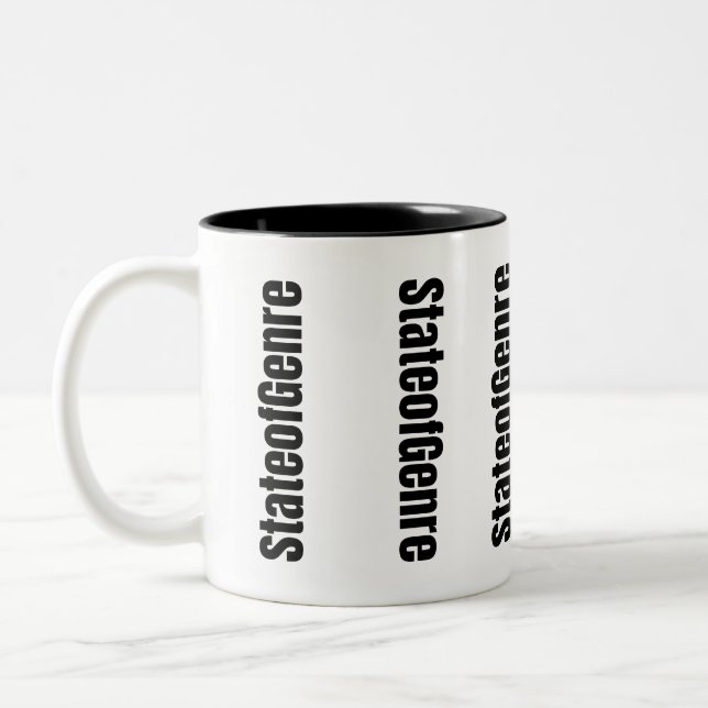 StateofGenre Black and White Mug (Left)