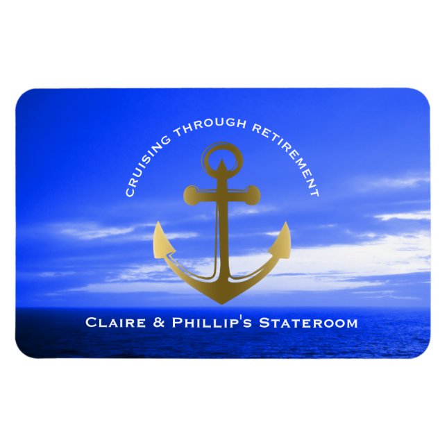 Stateroom Door Marker Anchor Custom Retirement Magnet (Horizontal)