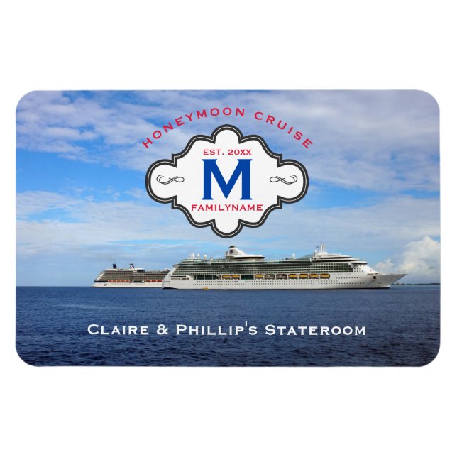 Stateroom Door Marker Honeymoon Cruise Family Logo Magnet (Horizontal)