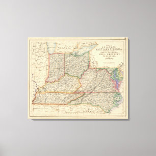 States of Delaware and Maryland Canvas Print