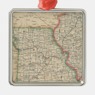 States of Illinois, Missouri, and Arkansas Metal Tree Decoration