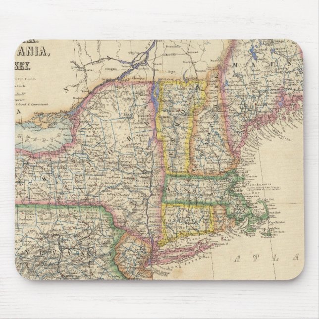 States of Maine, New Hampshire, Vermont Mouse Pad (Front)