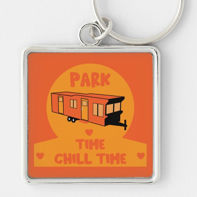 Static Caravan Home Gift Key Ring (Front)