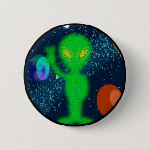 Static Peace Space Alien 6 Cm Round Badge