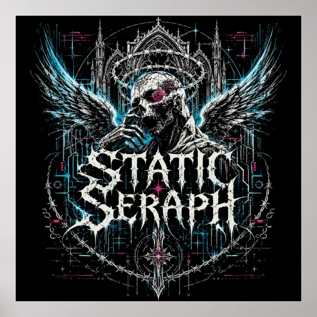 Static Seraph Gothic Cyberpunk Graphic Poster (Front)