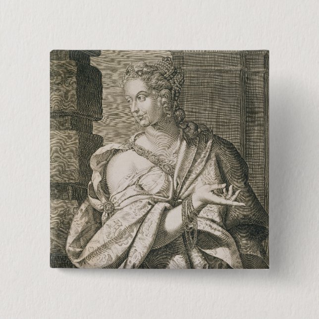 Statilia Messalina third wife of Nero (engraving) 15 Cm Square Badge (Front)