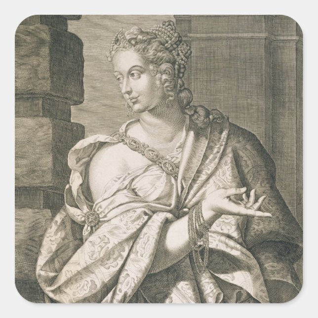 Statilia Messalina third wife of Nero (engraving) Square Sticker (Front)