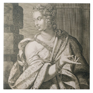 Statilia Messalina third wife of Nero (engraving) Tile