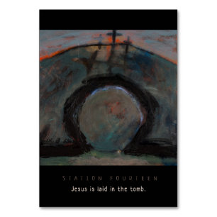 Station Fourteen, Jesus laid in tomb, Prayer Card