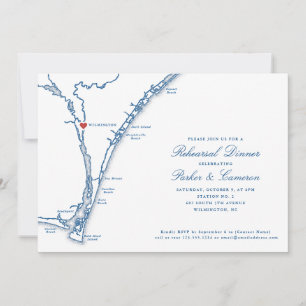 Station No 2 Wilmington Wedding Rehearsal Dinner Invitation