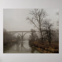 Station Road Bridge in the Fog (colour)